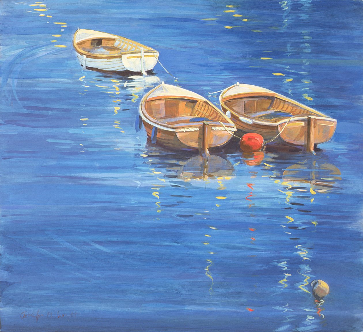 Moored Dinghies, 1998 od Jennifer Wright