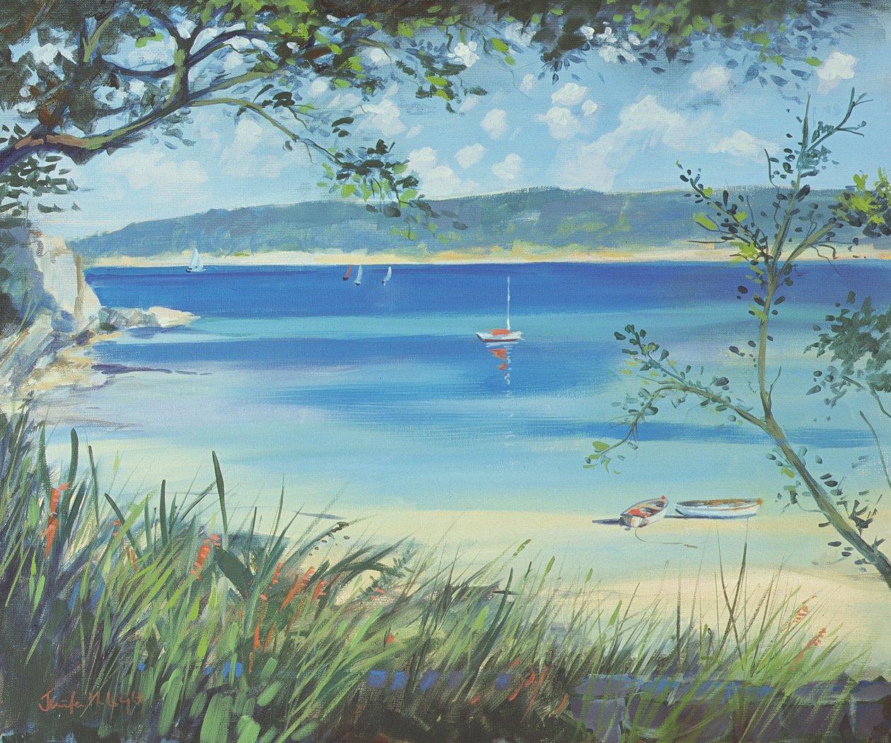 Salcombe, Southsands Beach, 2000 od Jennifer Wright