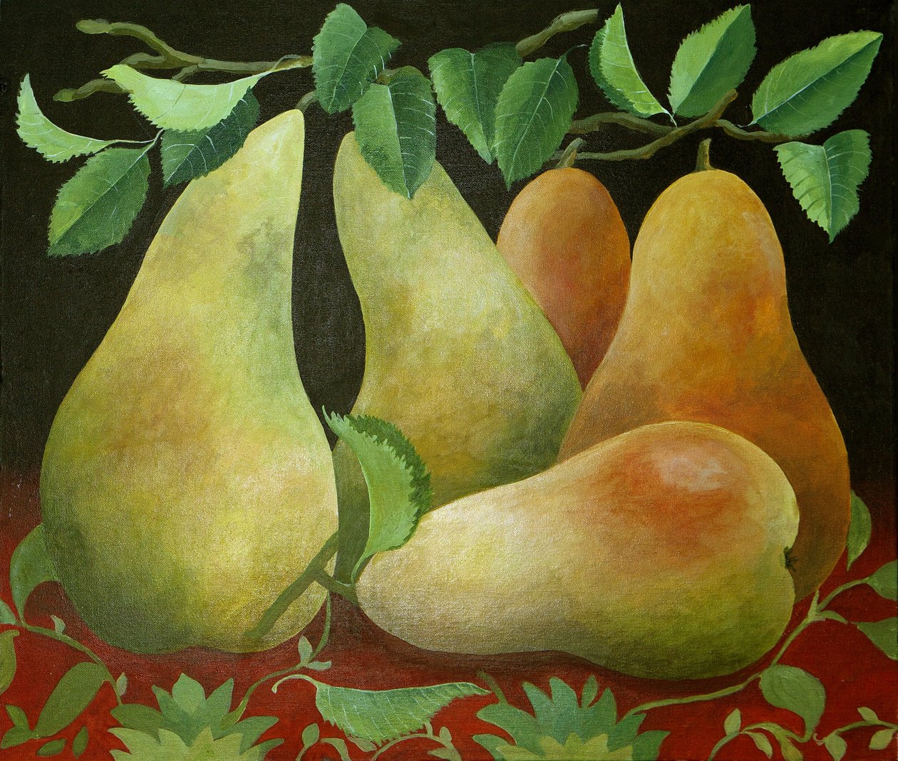Hrušky, 2014 (akryl na plátně) od Jennifer Abbott