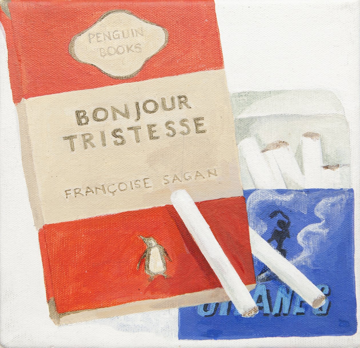 Kniha Penguin, Gitanne Cigarettes (akryl) od Jennifer Abbott