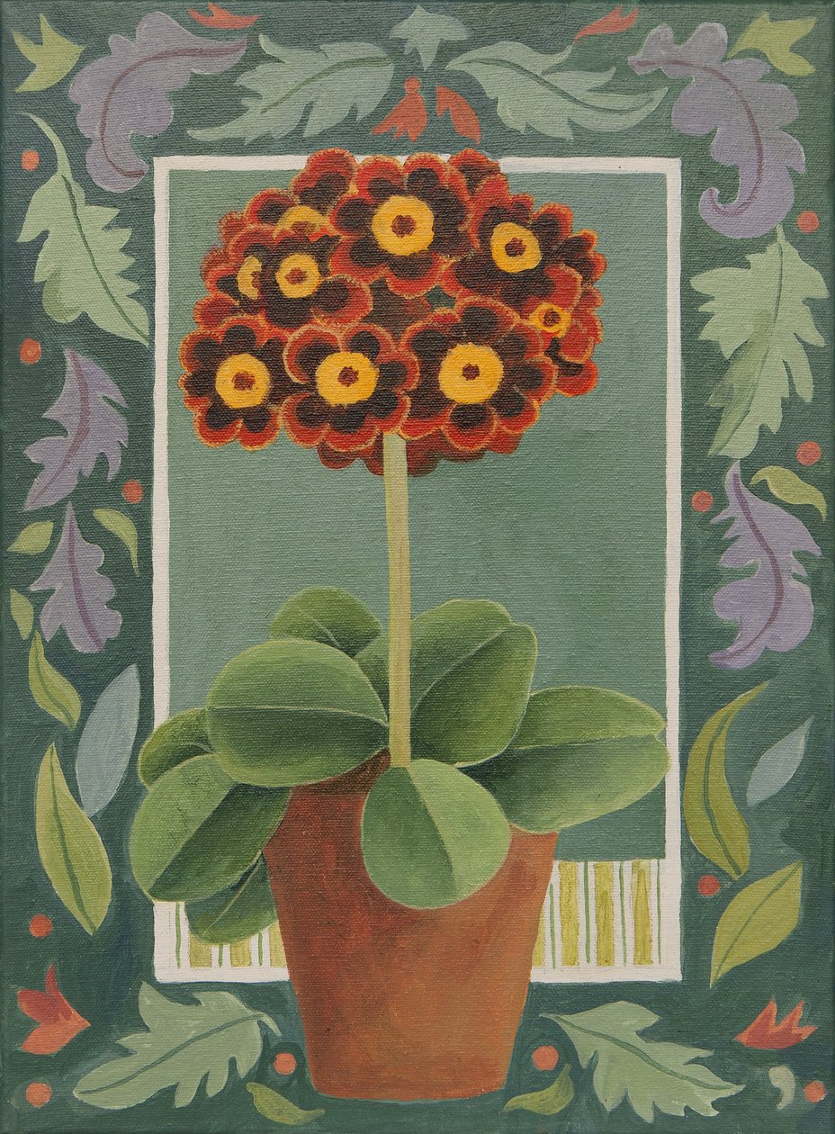 Červená a černá primula (akryl) od Jennifer Abbott