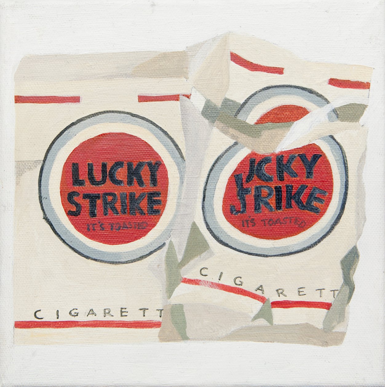 Bílé krabičky cigaret Lucky Strike (akrylové) od Jennifer Abbott