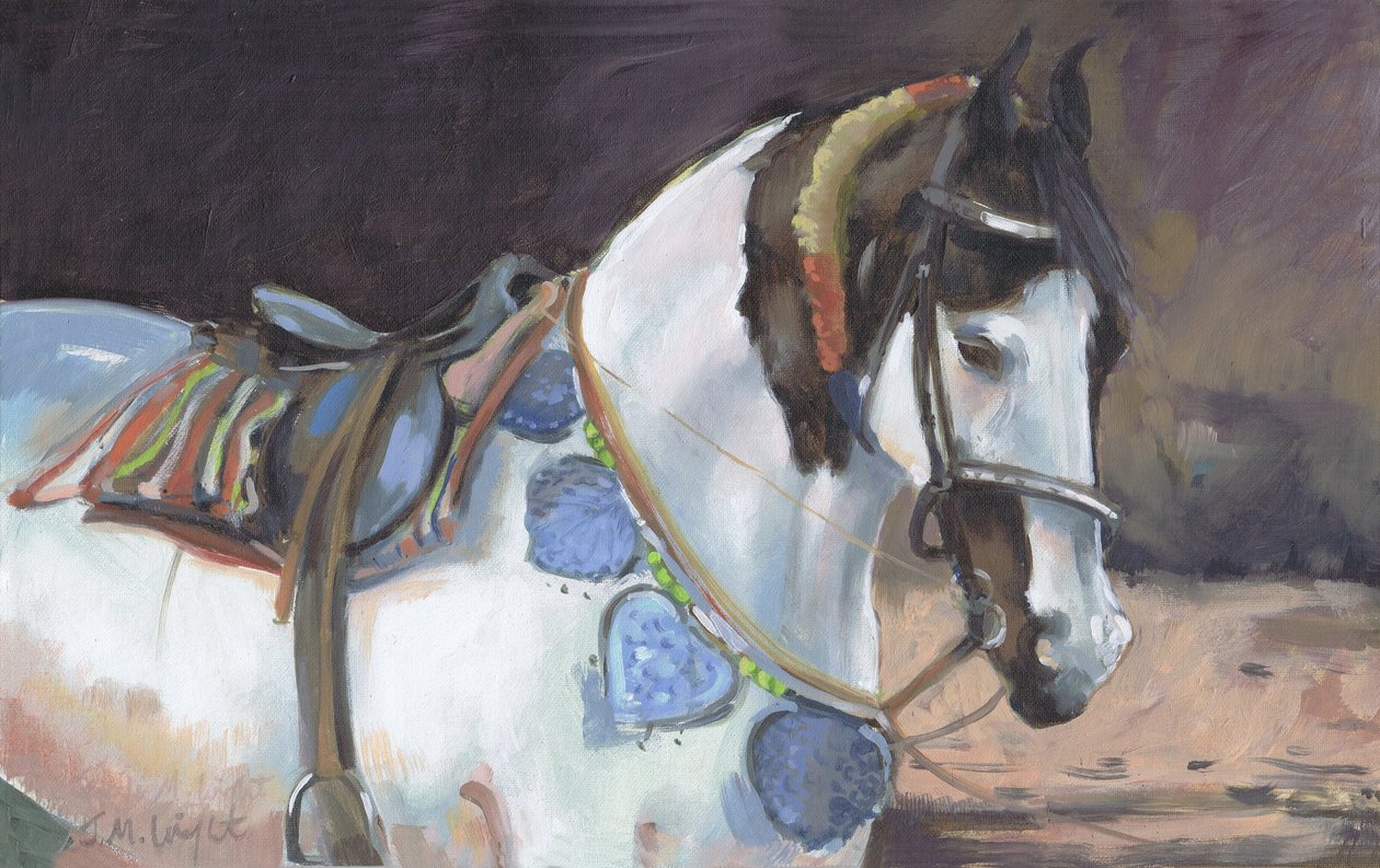 Marvárský kůň II (olej na plátně) od Jennifer Wright