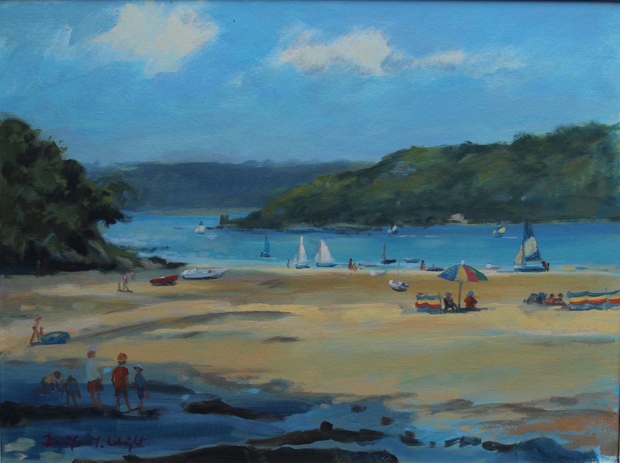 Millbay, Salcombe, olej na palubě, 2016 od Jennifer Wright