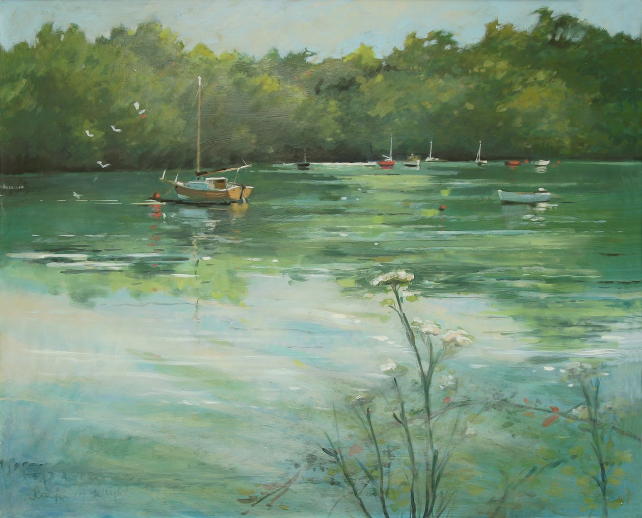 Salcombe Batson Creek (olej na plátně) od Jennifer Wright