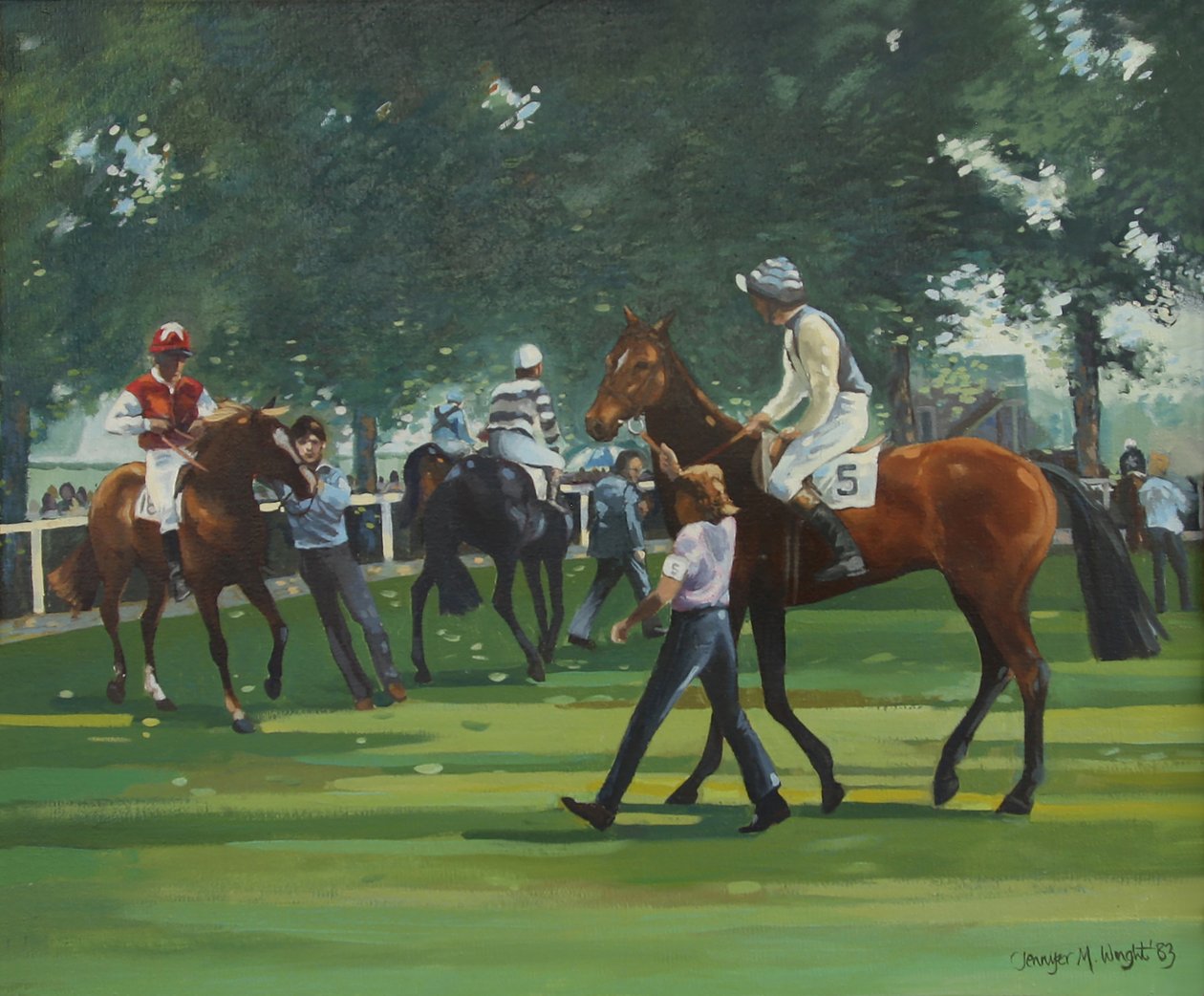 Paddock, Windsorské dostihy (olej na plátně) od Jennifer Wright