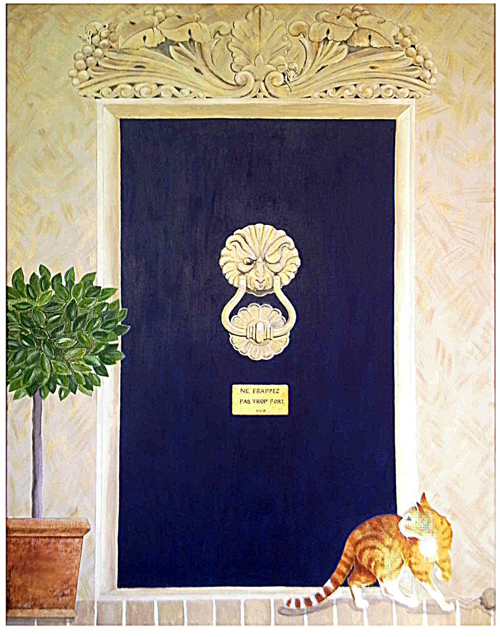 Ne Frappez pas trop fort, 2009 (akryl a pastel na plátně) od Jenny Barnard