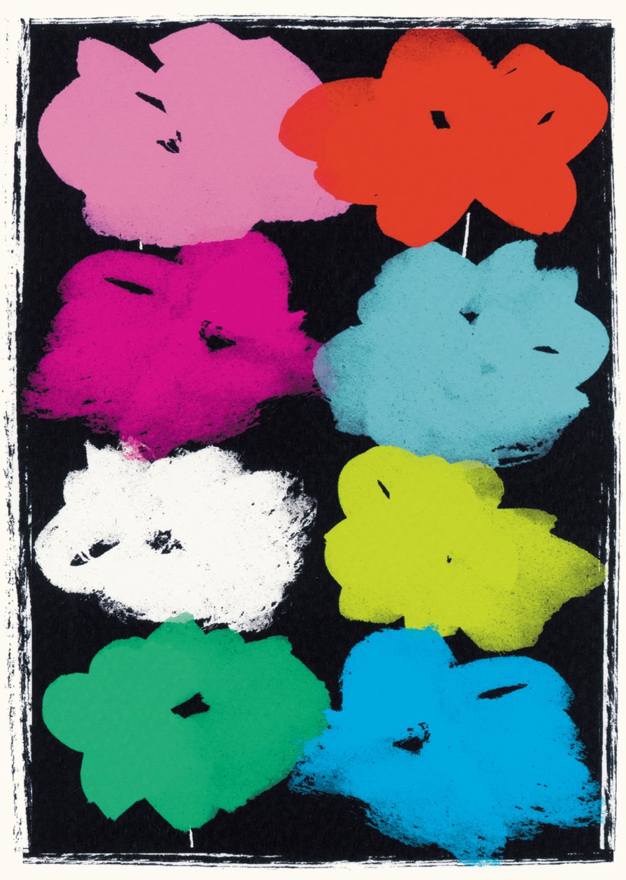 Warhol Flowers (kombinovaná média) od Jenny Frean