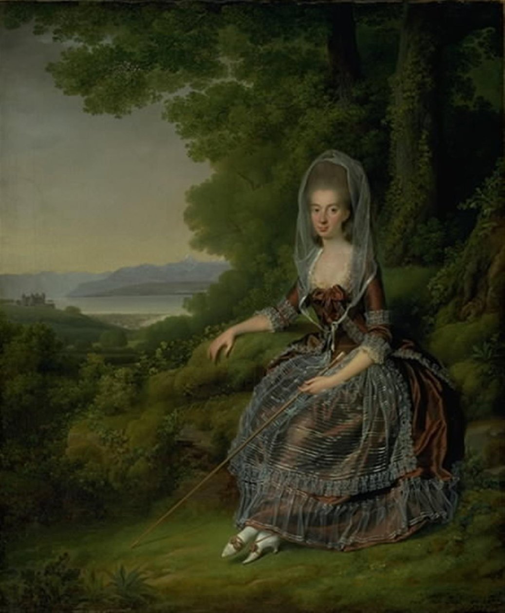 Baronka Matilda Guiguer de Prangins ve svém parku u Ženevského jezera od Jens Juel