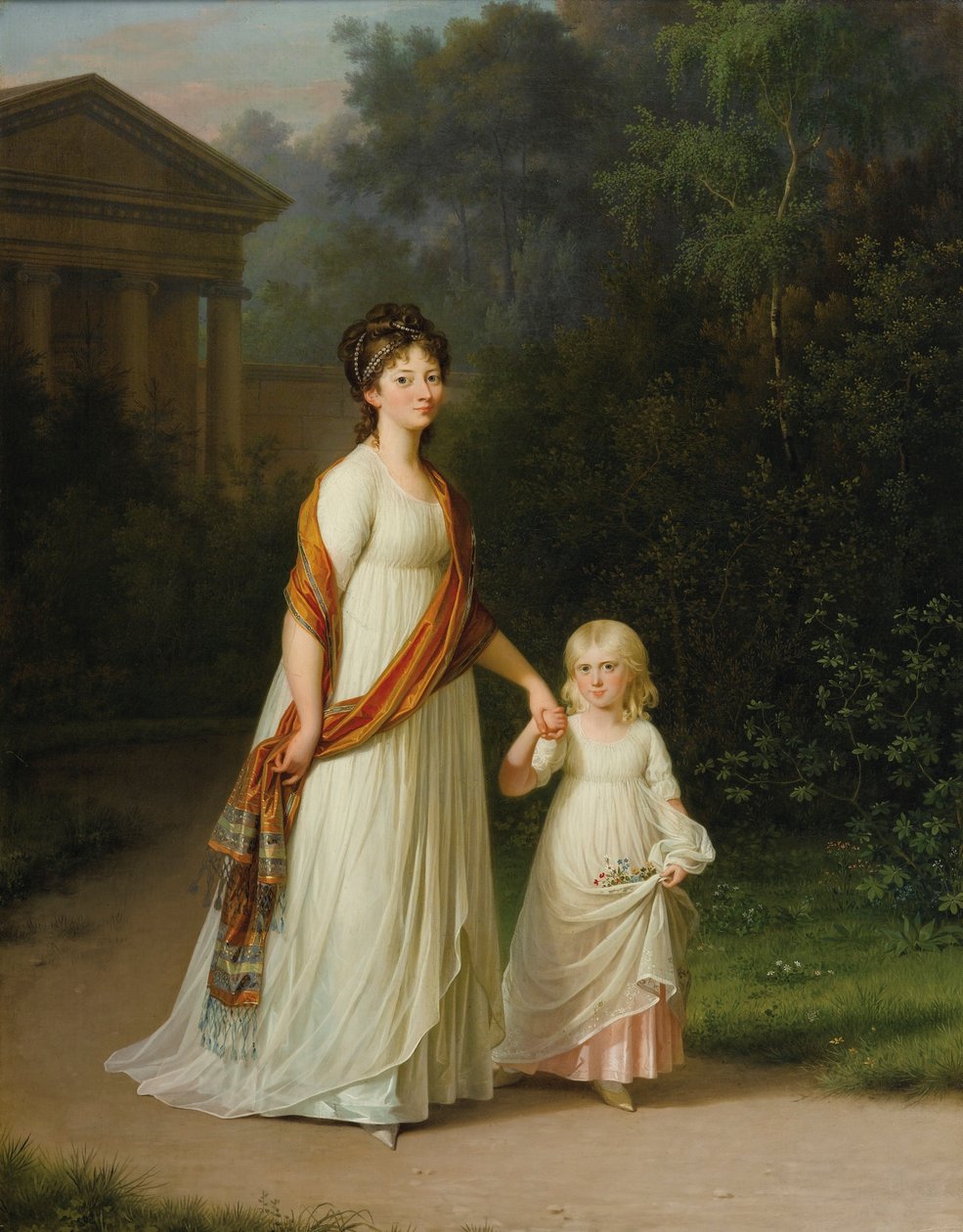 Marie Sophie Frederikke, dánská princezna, a její dcera, princezna Caroline od Jens Juel