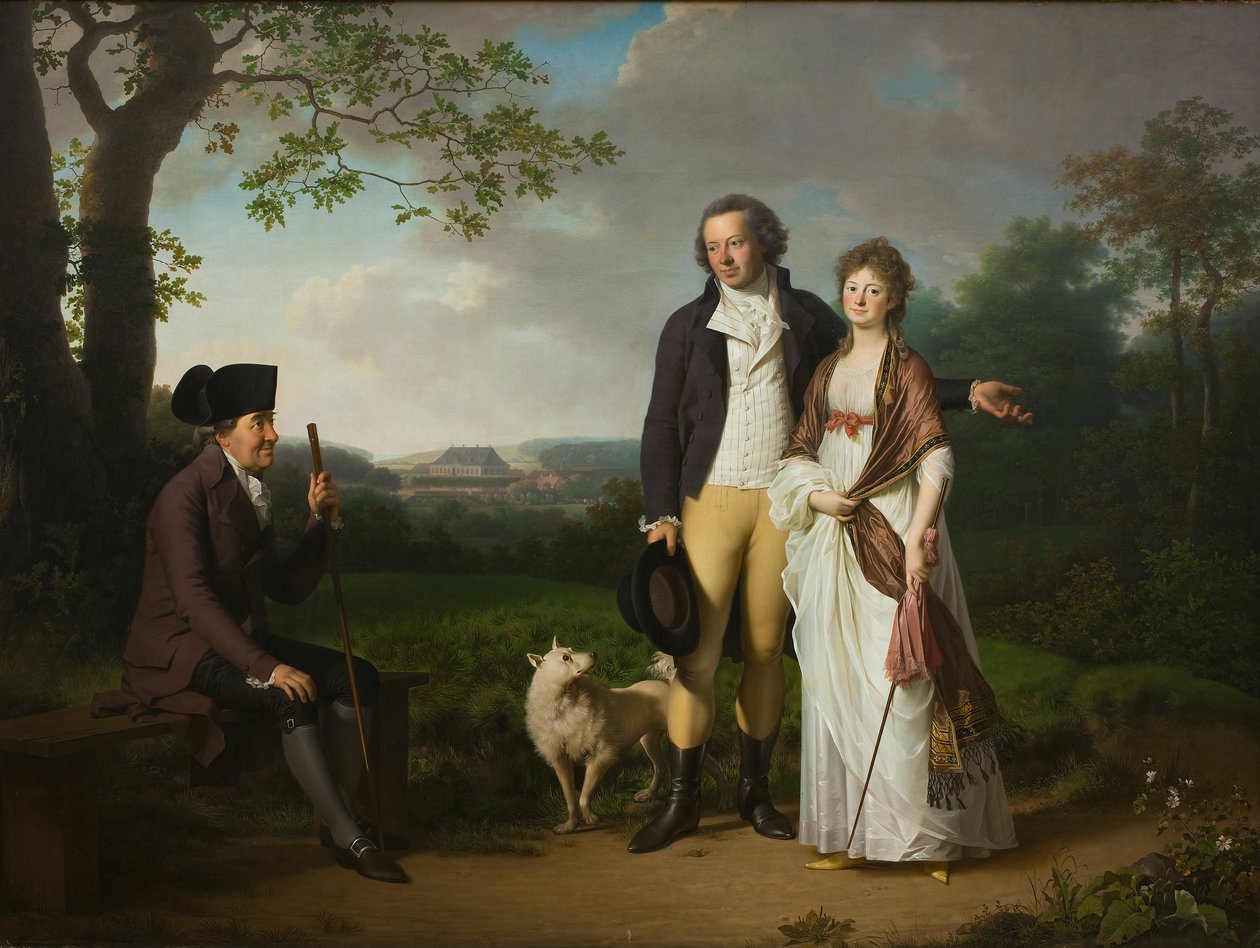 Niels Ryberg se svým synem Johanem Christianem a jeho snachou Engelke, rozená Falbe, 1797 od Jens Juel