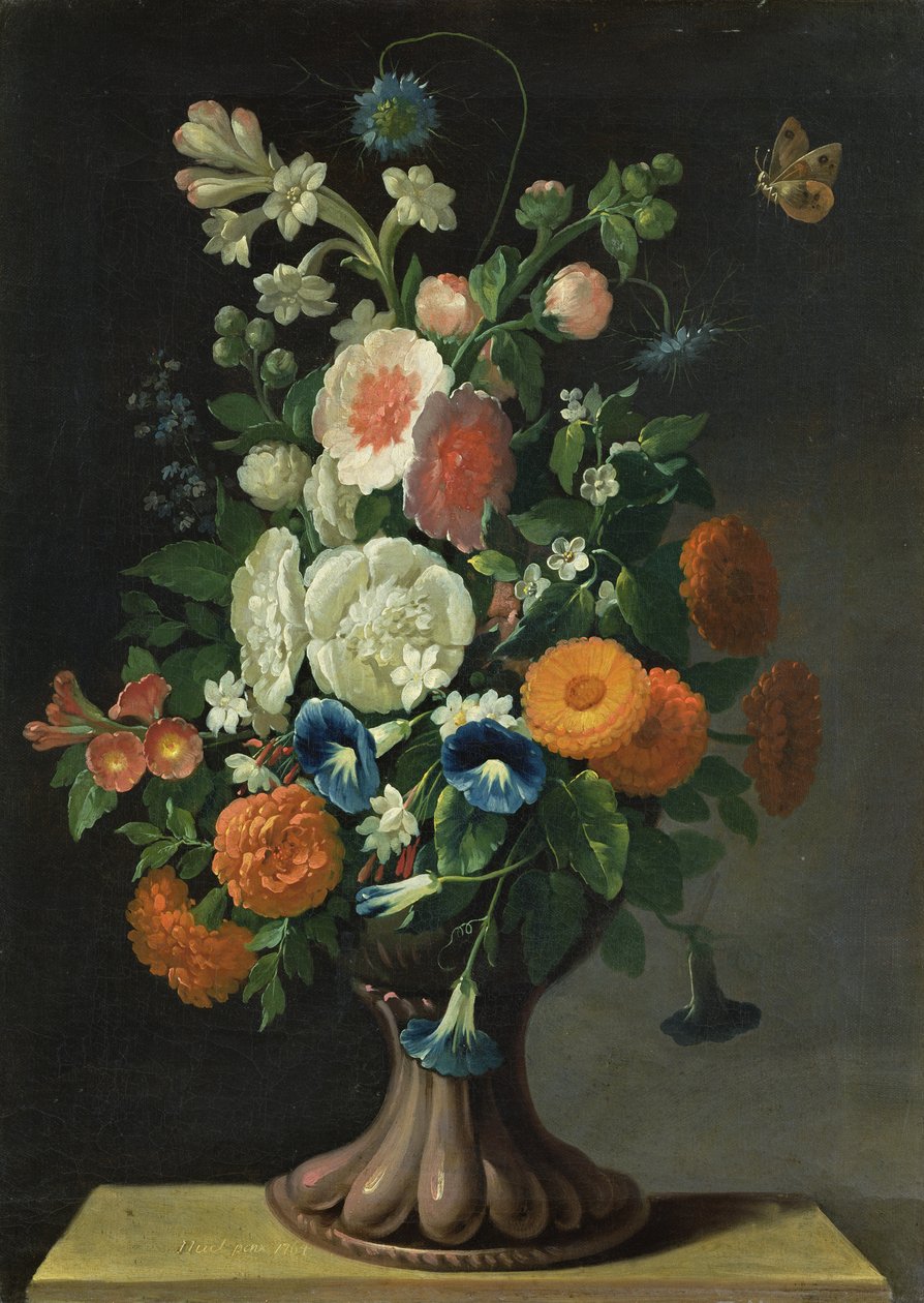Zátiší s květinami, 1764 od Jens Juel