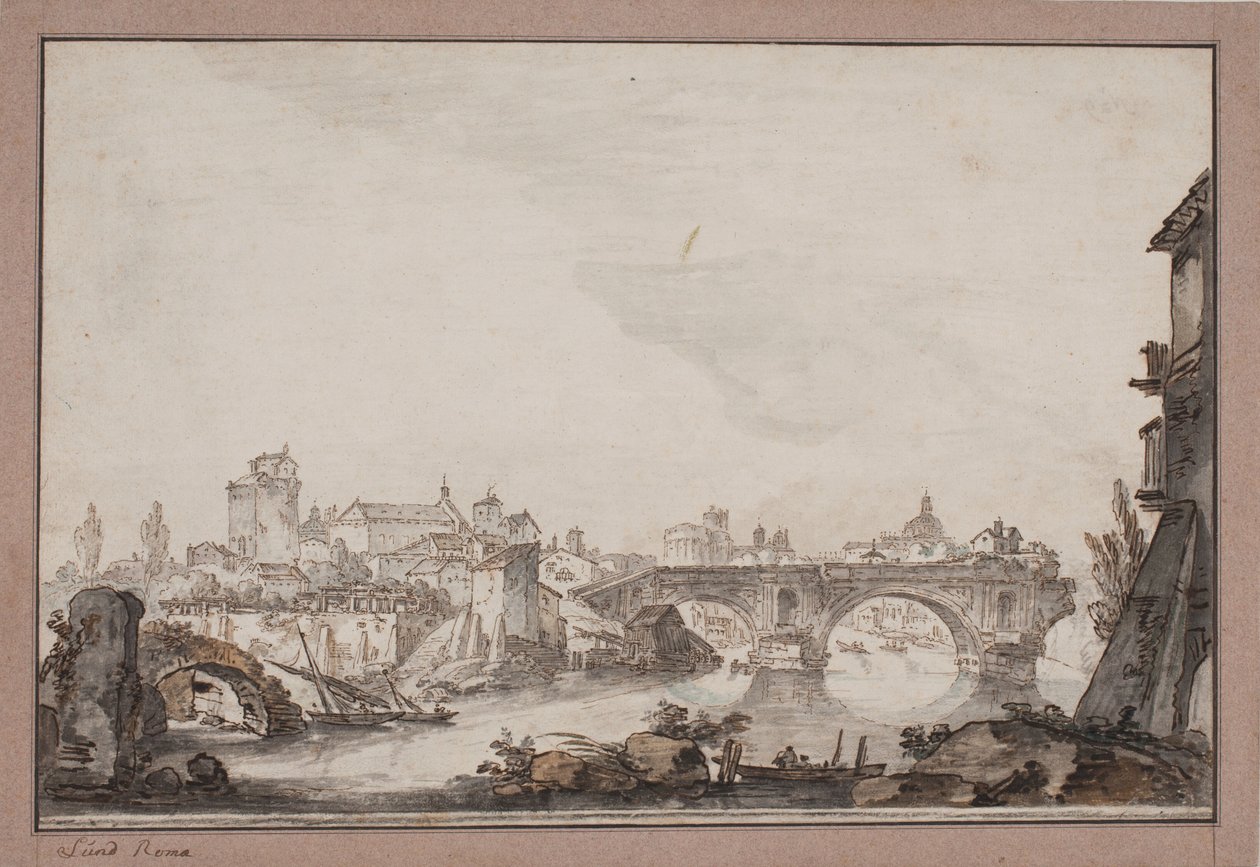 Capriccio med bl.a. Rozbitý most. Řím od Jens Petersen Lund