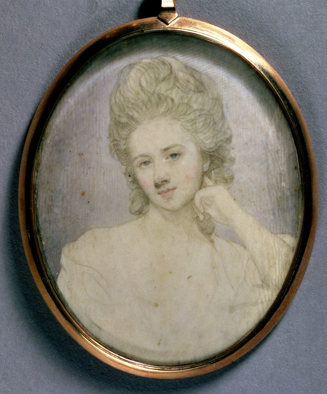 Portrétní miniatura Georgiany, vévodkyně z Devonshire, kolem roku 1775 od Jeremiah Meyer