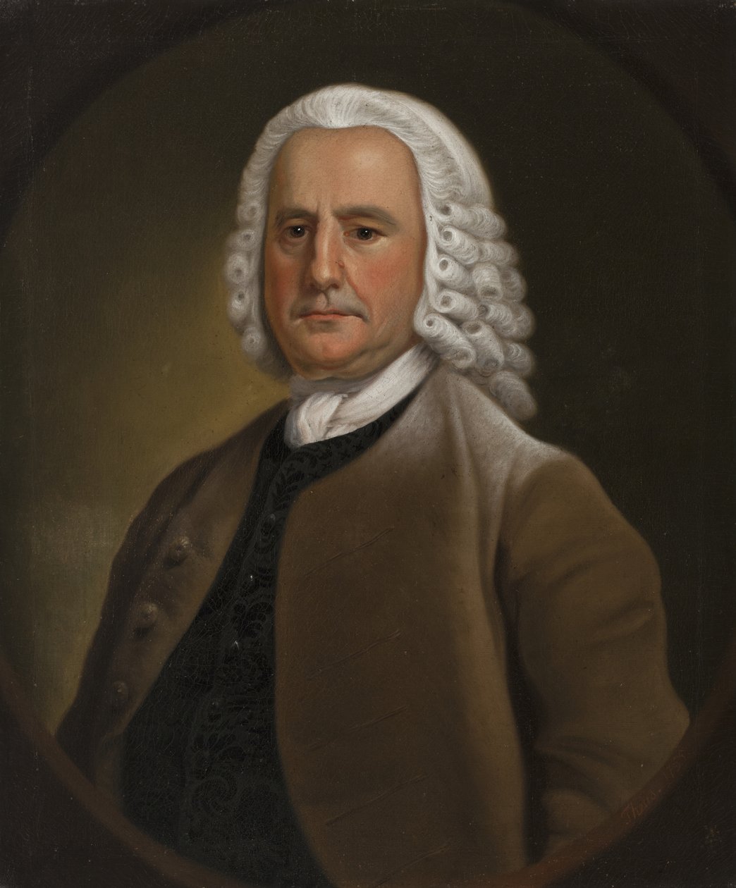 Portrét muže, pravděpodobně Isaac Holmes, kolem roku 1755 od Jeremiah Theus