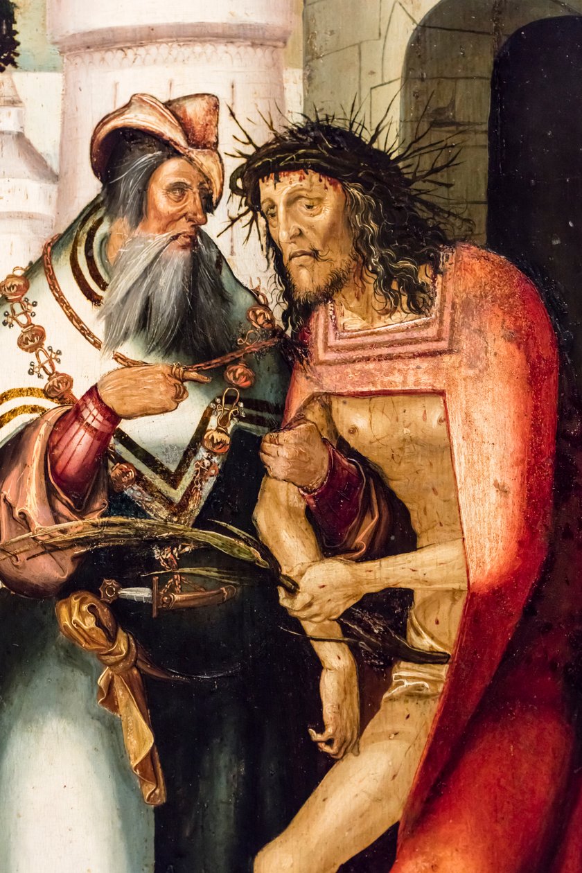 Ecce Homo, asi 1515 (tempera a olej na jehličnatém dřevě) od Jerg Ratgeb