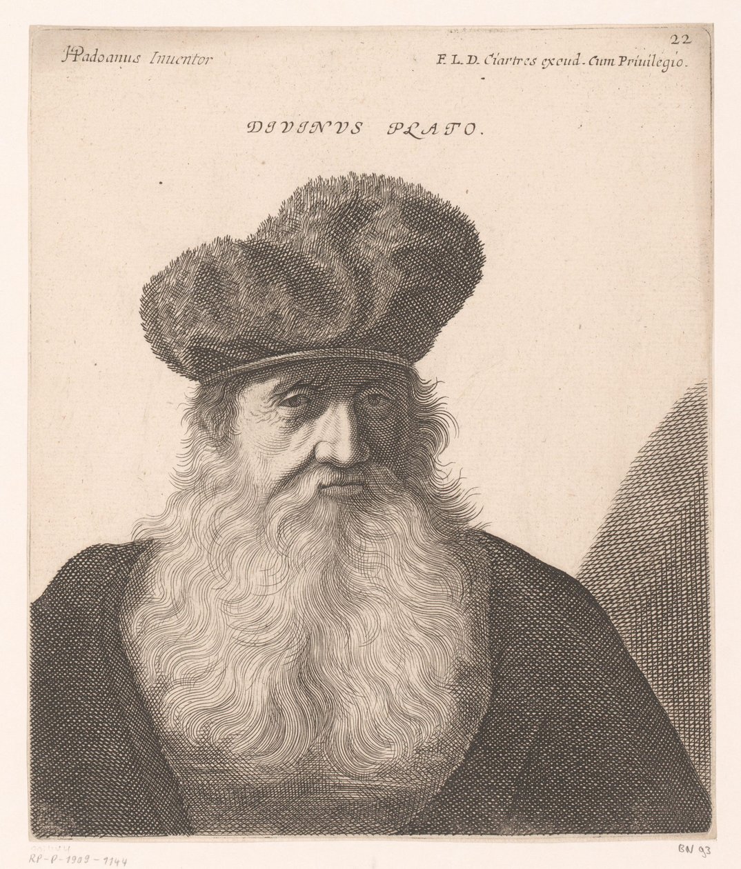 Portrét Platóna Divinus Plato. (název na objektu) Busty filozofů a králů (název série) od Jerôme David (attributed to)