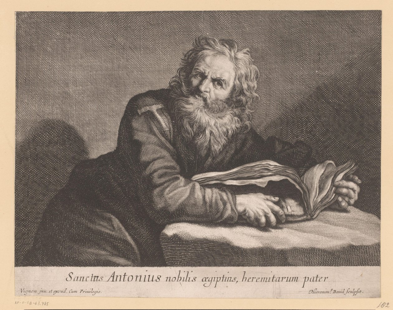 H. Antonius se setkal s een knihou Svatý Antonín šlechtic z Egypta, otec poustevníků (titul na předmětu) od Jerôme David