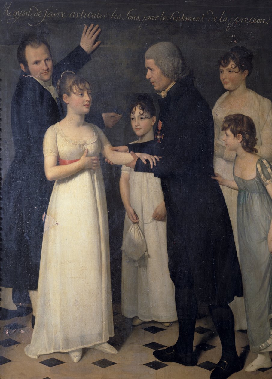 Abbe Roch-Ambroise Cucurron Sicard (1742-1822) Výuka dětí znakový jazyk, 1806 od Jérôme Martin Langlois
