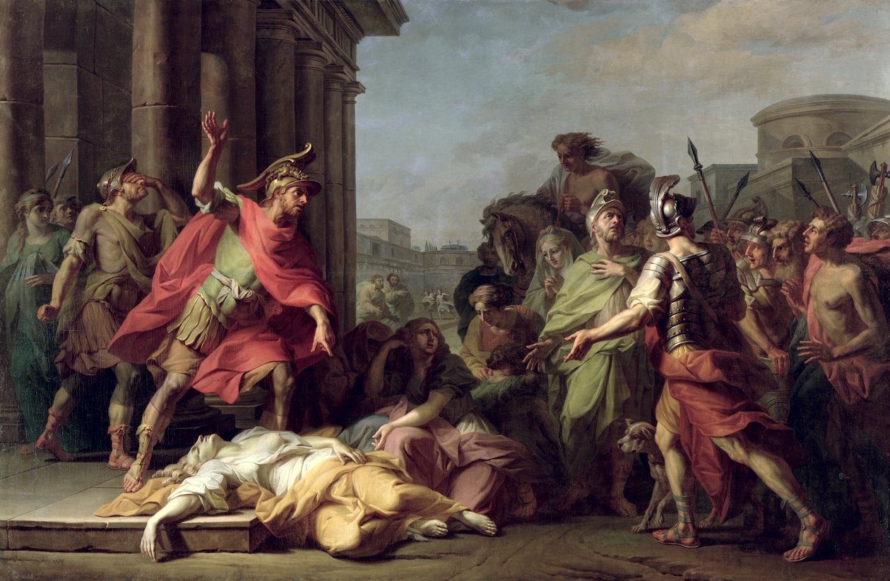 Smrt Lukrécie, 1784 od Jerome Preudhomme