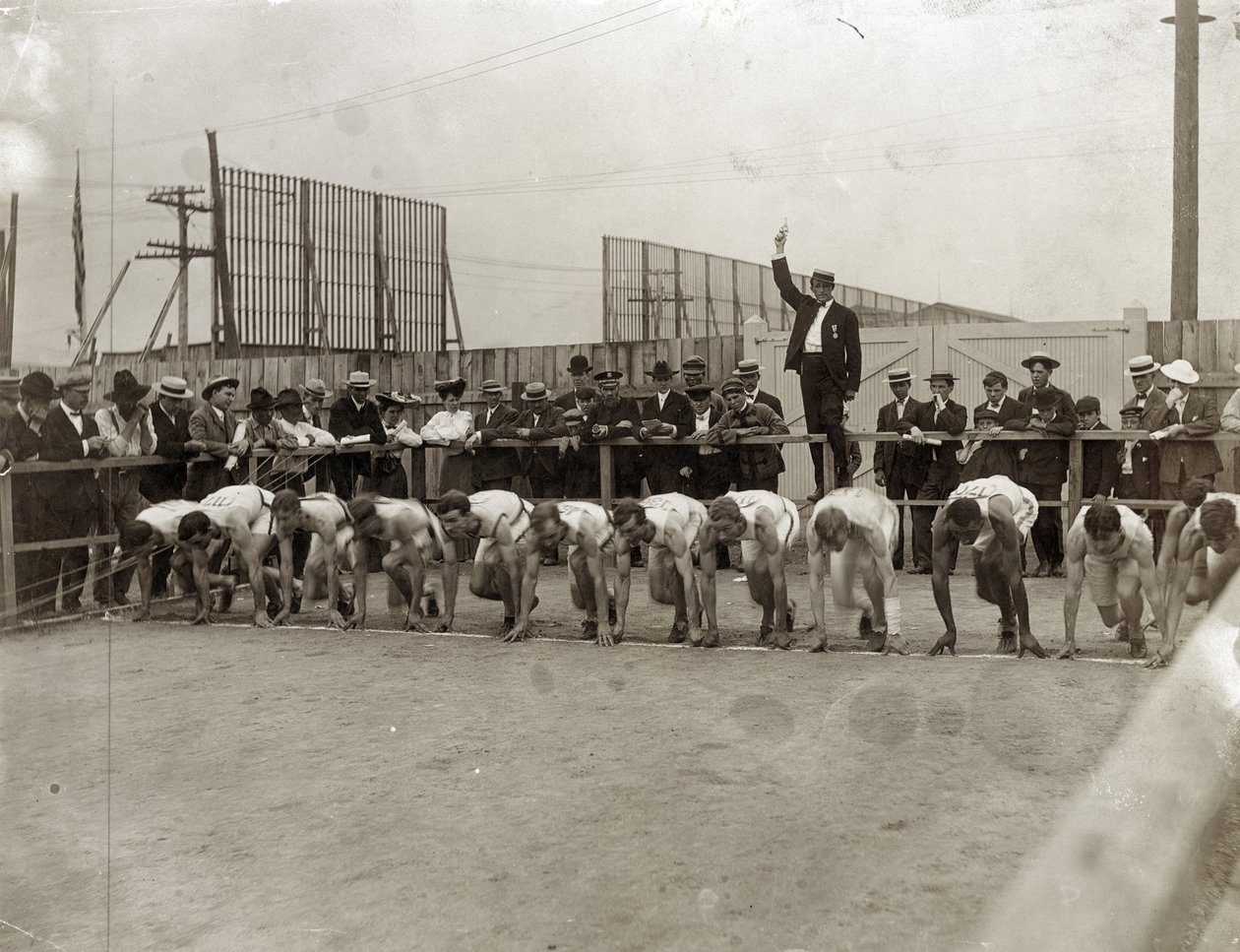 Olympijské hry- Začátek závodu na 400 metrů na olympijských hrách 1904 od Jessie Tarbox Beals