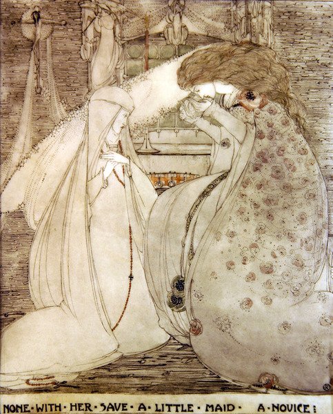 Žádný s ní Save a Little Maid (pero, inkoust a mytí na papíře) od Jessie Marion King