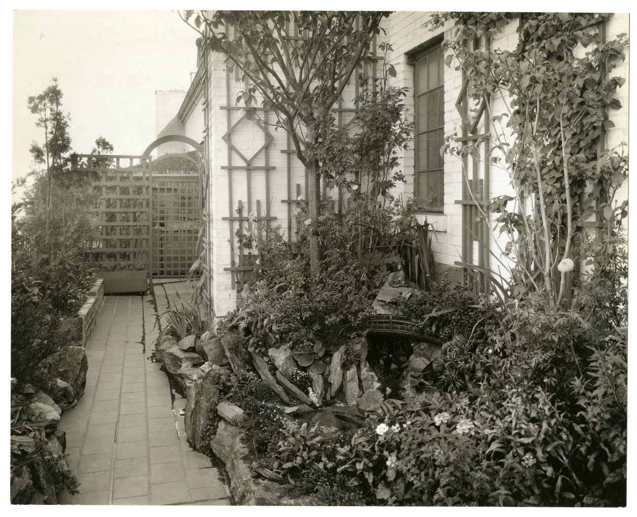 Zahrada paní Reginy Jaisové, cca 1936-37 (želatinová stříbrná fotografie) od Jessie Tarbox Beals