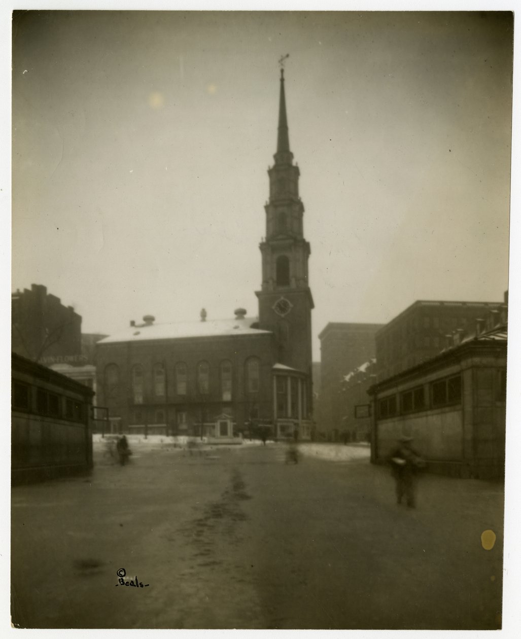 Park St Church, Boston, Mass, USA, cca 1902-10 (želatinová stříbrná fotografie) od Jessie Tarbox Beals