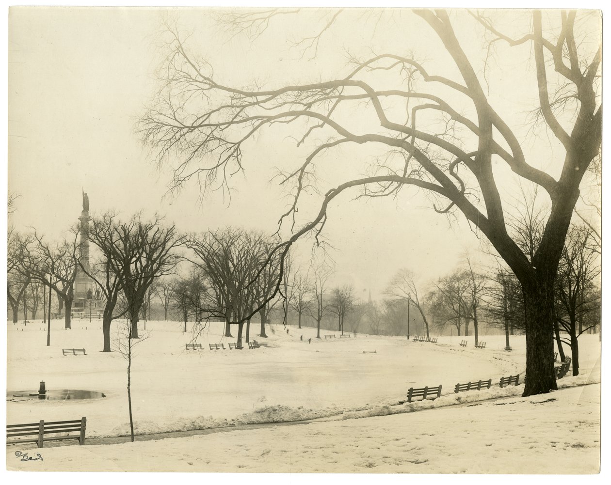 The Common, Boston, USA, cca 1902-10 (želatinová stříbrná fotografie) od Jessie Tarbox Beals