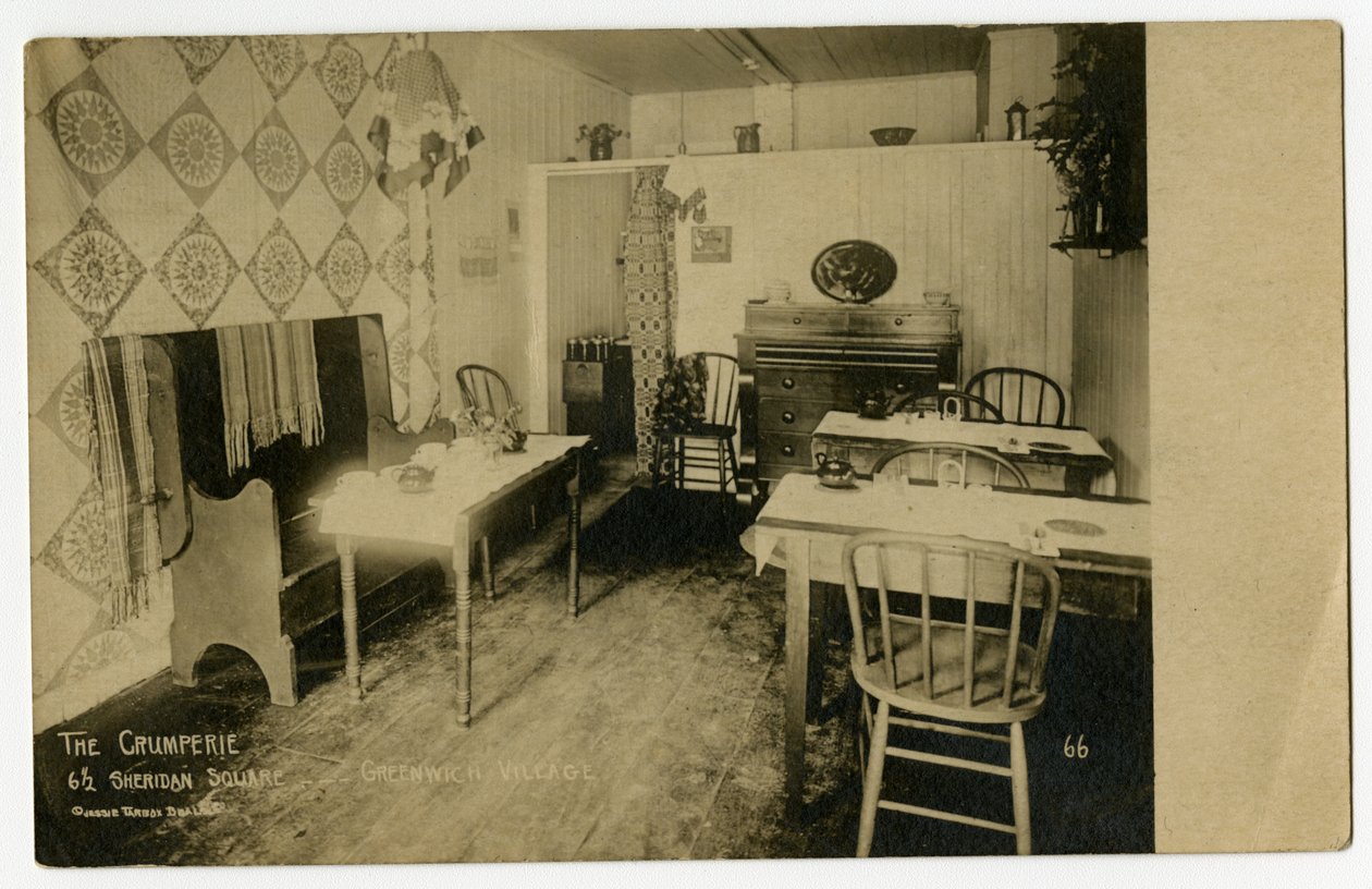 The Crumperie, 6 1/2 Sheridan Square, Greenwich Village, New York, USA, asi 1917-19 (želatinová stříbrná fotografie) od Jessie Tarbox Beals