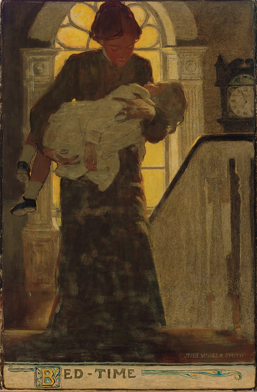 Bed-Time, cca 1902 (uhlí, akvarel a olej na palubě) od Jessie Willcox Smith