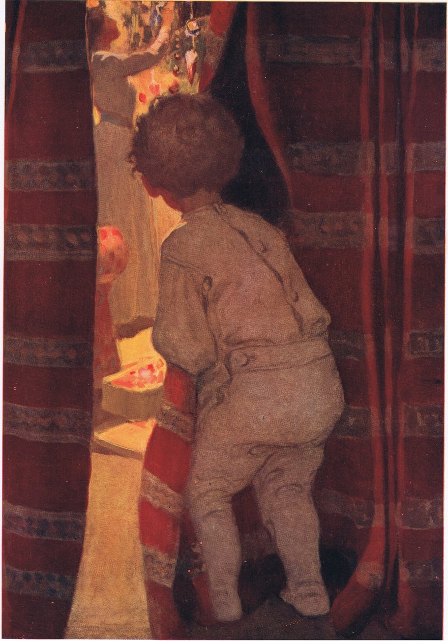 Vplížil se dolů, aby nahlédl do salonu (barva lito) od Jessie Willcox Smith