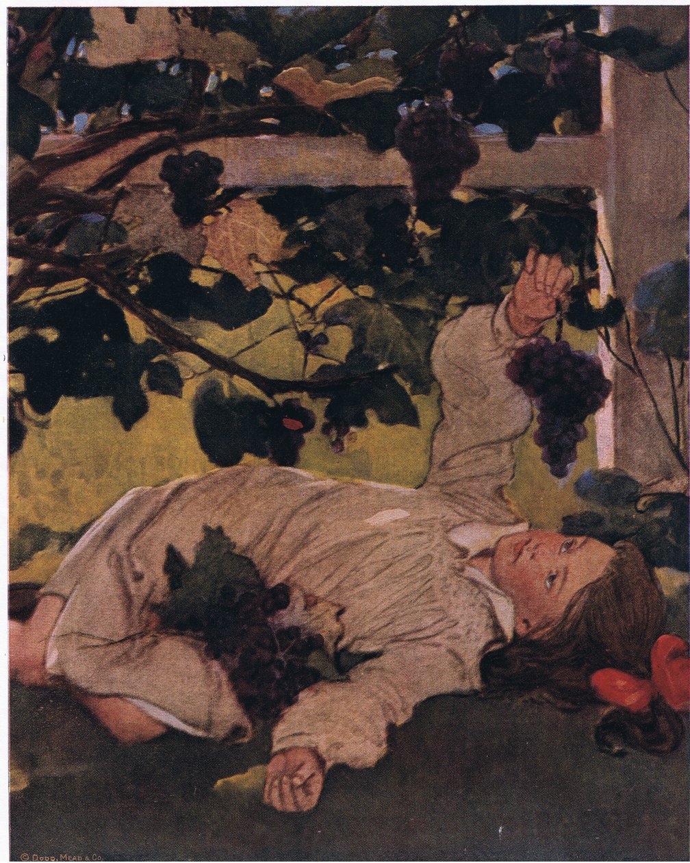 Věděla, že může jednu sníst, kdykoli se jí zachce, takže nikam nespěchala (barva litho) od Jessie Willcox Smith