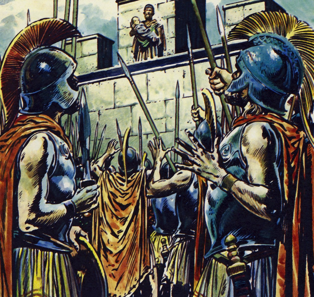 Alexandr Veliký byl synem Filipa II. Makedonského (barevná litografie) od Jesus Blasco
