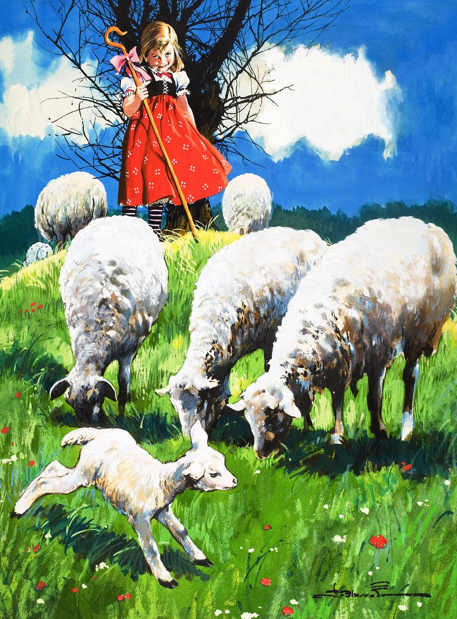 Little Bo Peep (kvaš na papíře) od Jesus Blasco