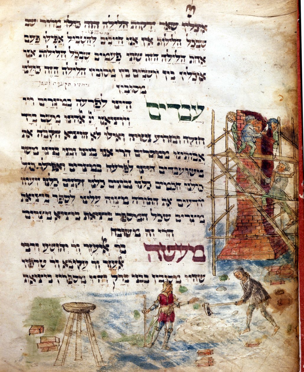 Staveniště. Page of a Machazor (modlitební kniha v hebrejštině) od Jewish School