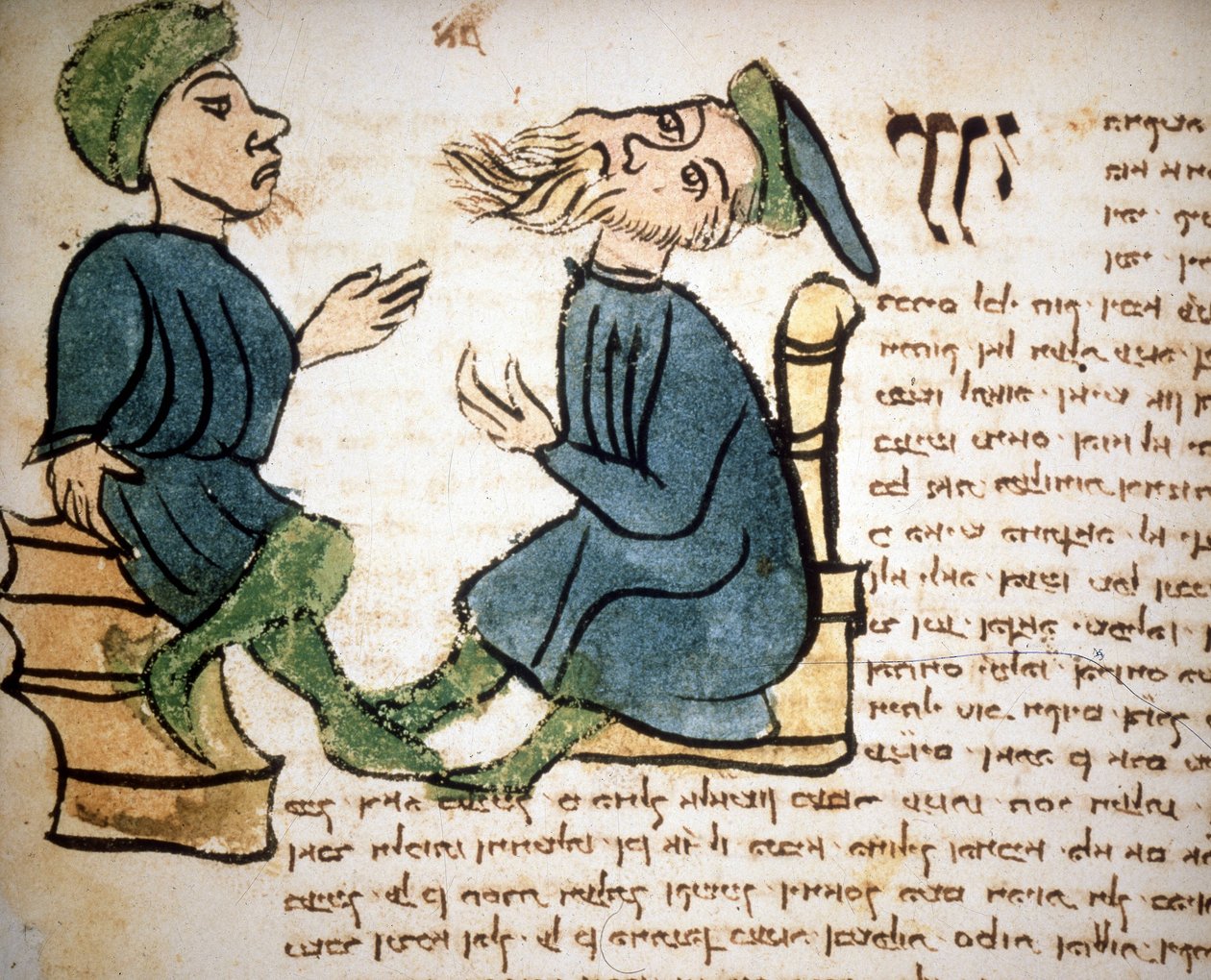Judaismus: Reprezentace učenosti rabína. Rukopis 15. století. Biblioteca Palatina, Parma od Jewish School