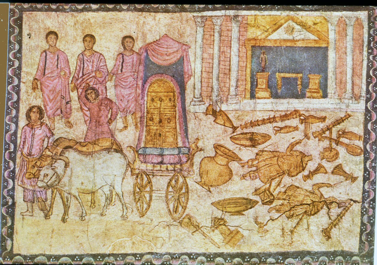 Archa úmluvy v zemi Filištínů (tempera na omítce) od Jewish School