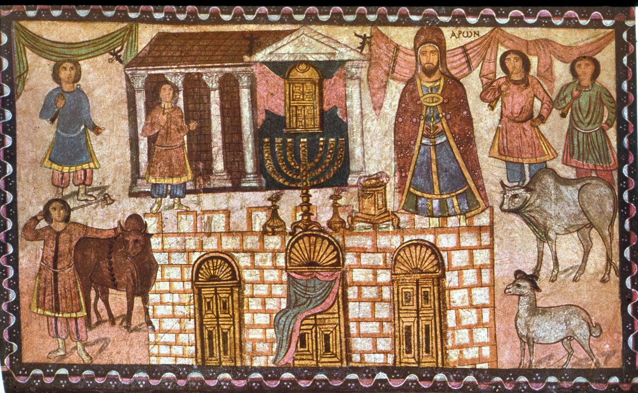 Tabernacle a jeho kněží (tempera na omítce) od Jewish School