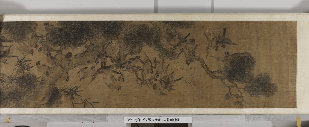 Sto ptáků (inkoust a barvy na hedvábí) od Jiang (after) Tingxi