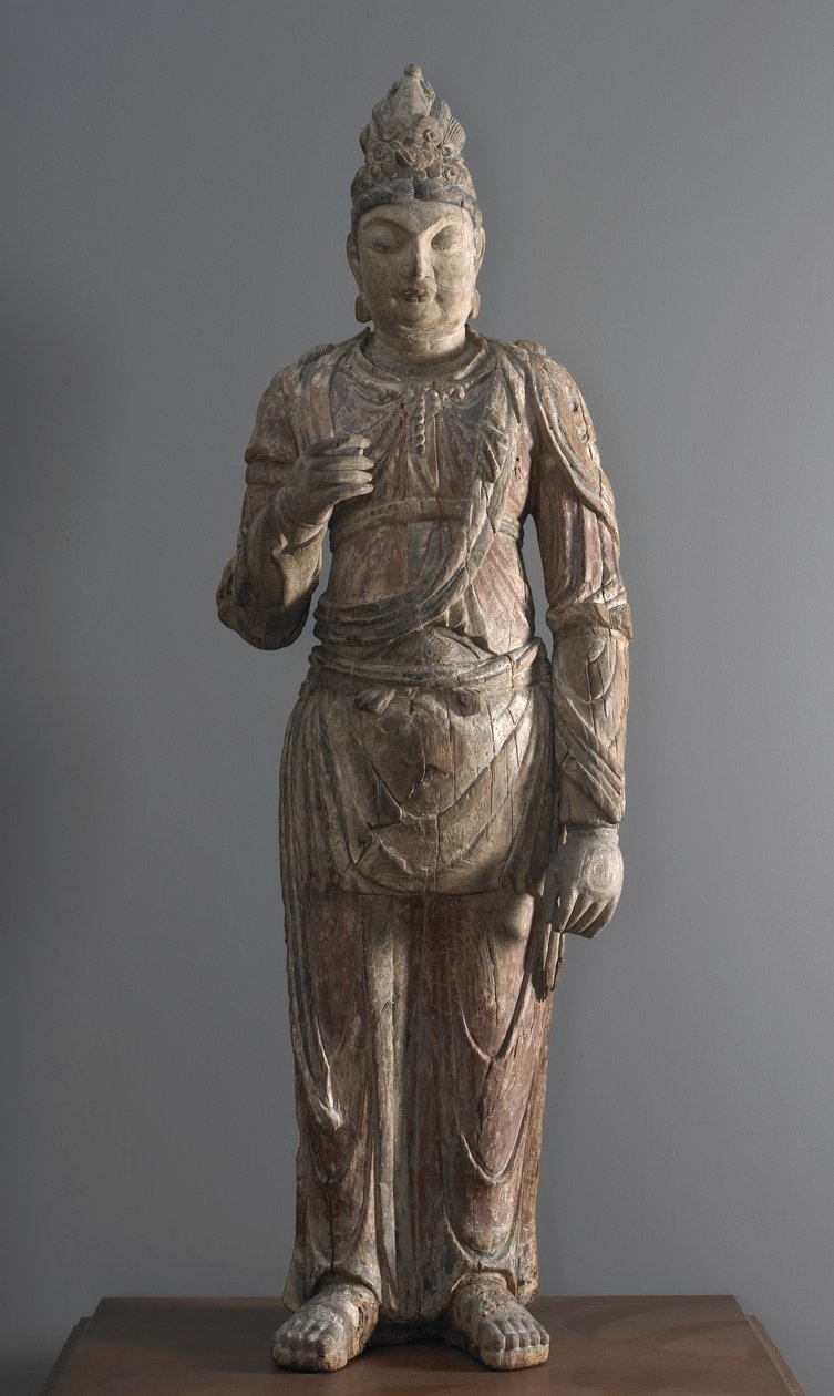Stálý bódhisattva, 12.-13. dynastie (dřevo paulovnie s gessem a polychromií) od Jin Dynasty Chinese School