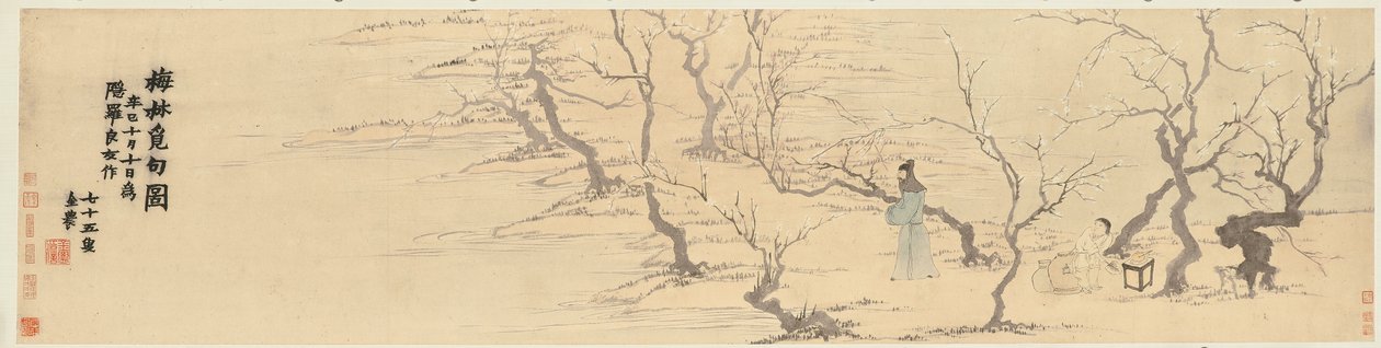 Hledání inspirace mezi švestkovými květy, 1761 od Jin Nong