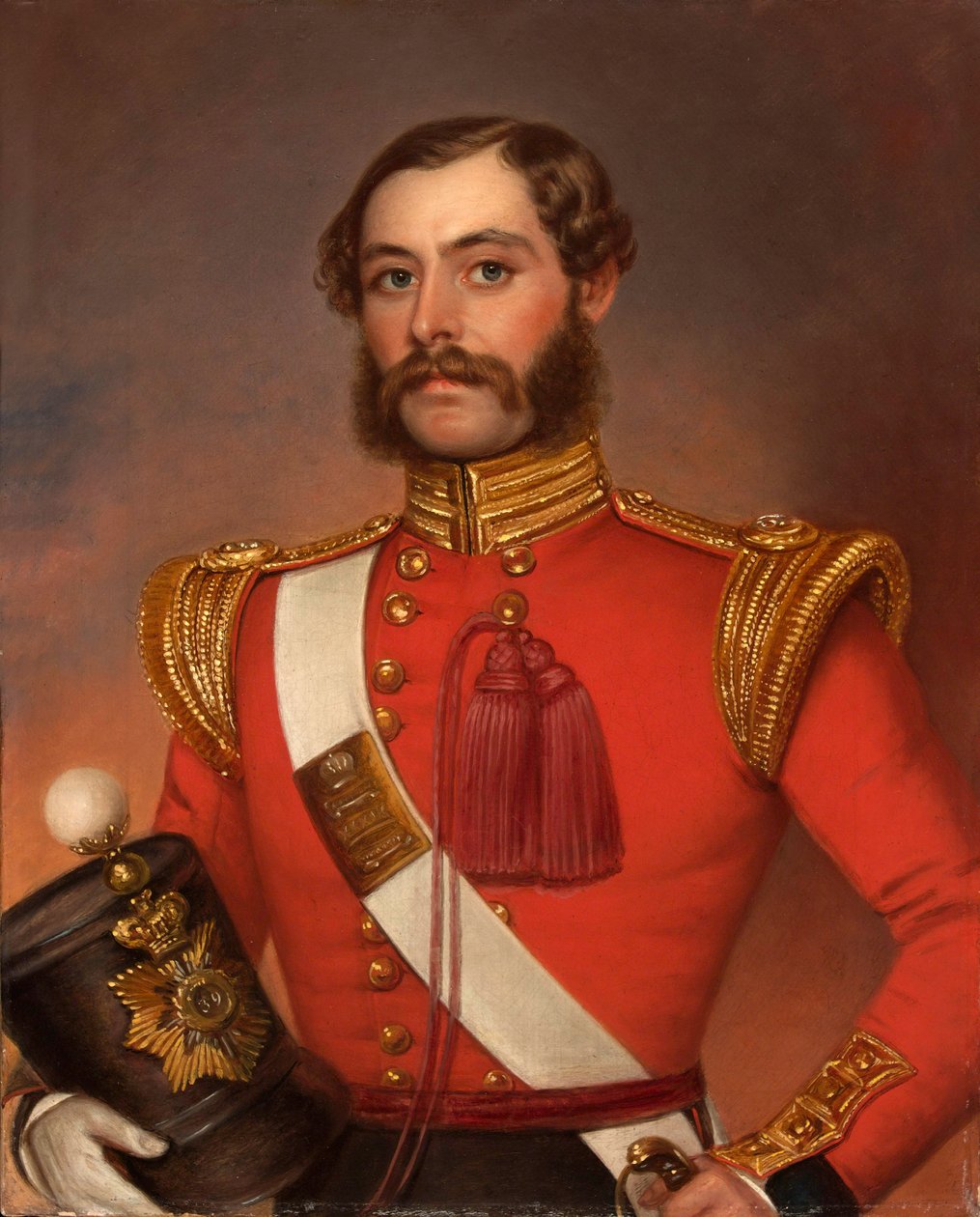 Poručík William Munro, 39. pěší pluk (Dorsetshire), kolem roku 1844 (olej na plátně) od Jivan Ram