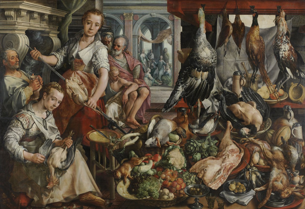 Dobře zásobená kuchyně, 1566 od Joachim Beuckelaer
