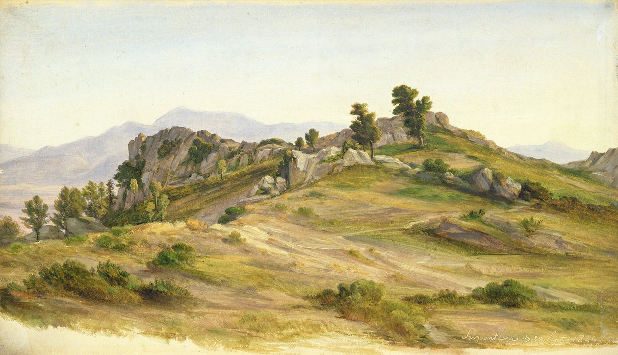 Serpentara v Olevano, 1824 (olej na papíře nalepený na kartě) od Joachim Faber