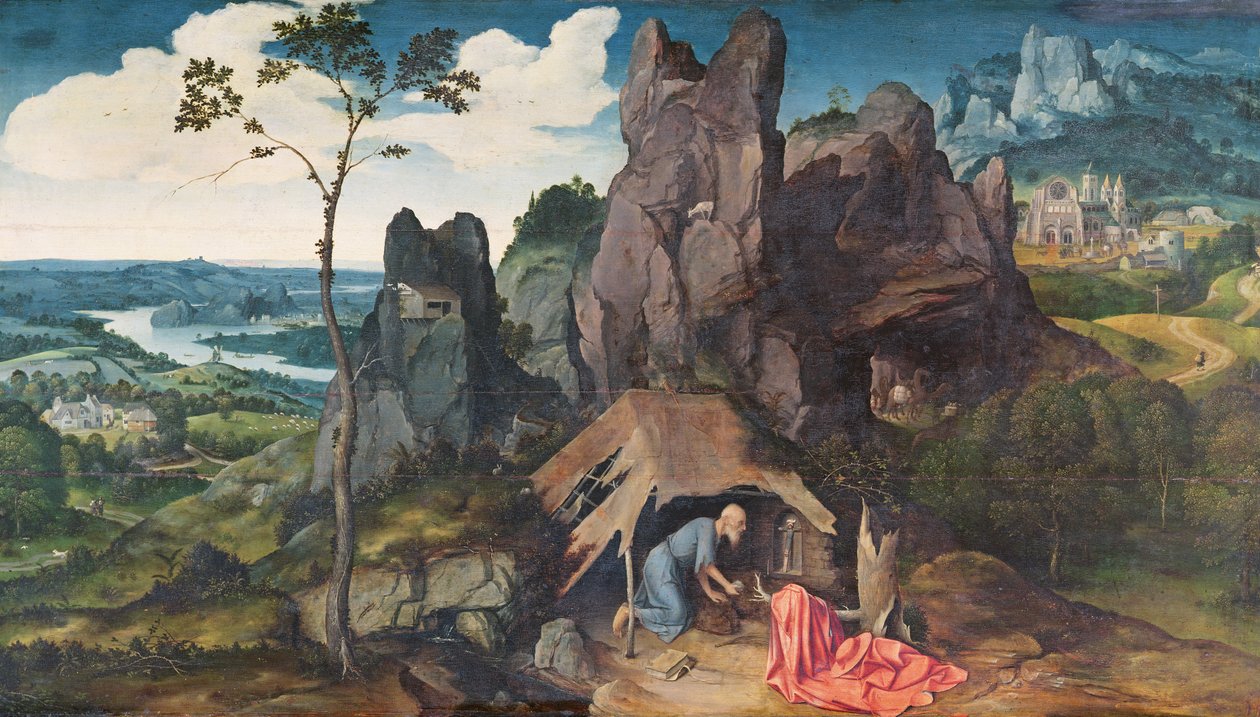 Svatý Jeroným na poušti (viz také 94947) od Joachim Patinir