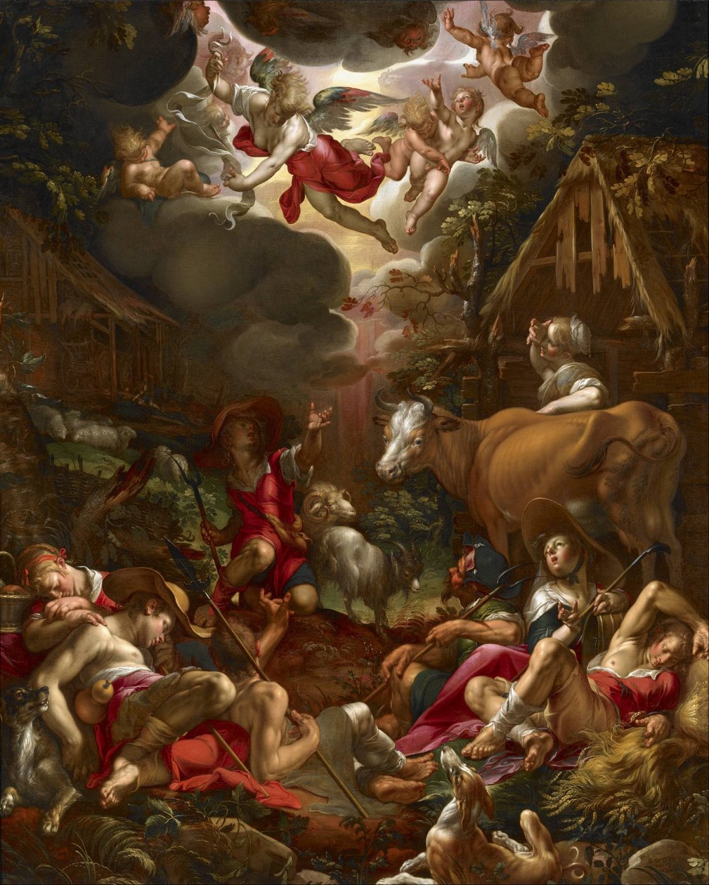 Zvěstování pastýřů od Joachim Wtewael or Utewael