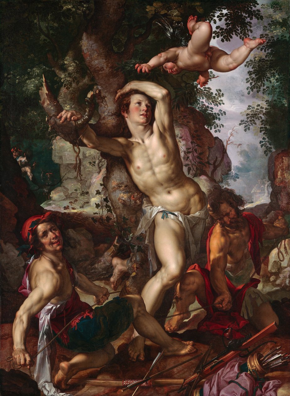 Mučednictví svatého Šebestiána od Joachim Wtewael or Utewael