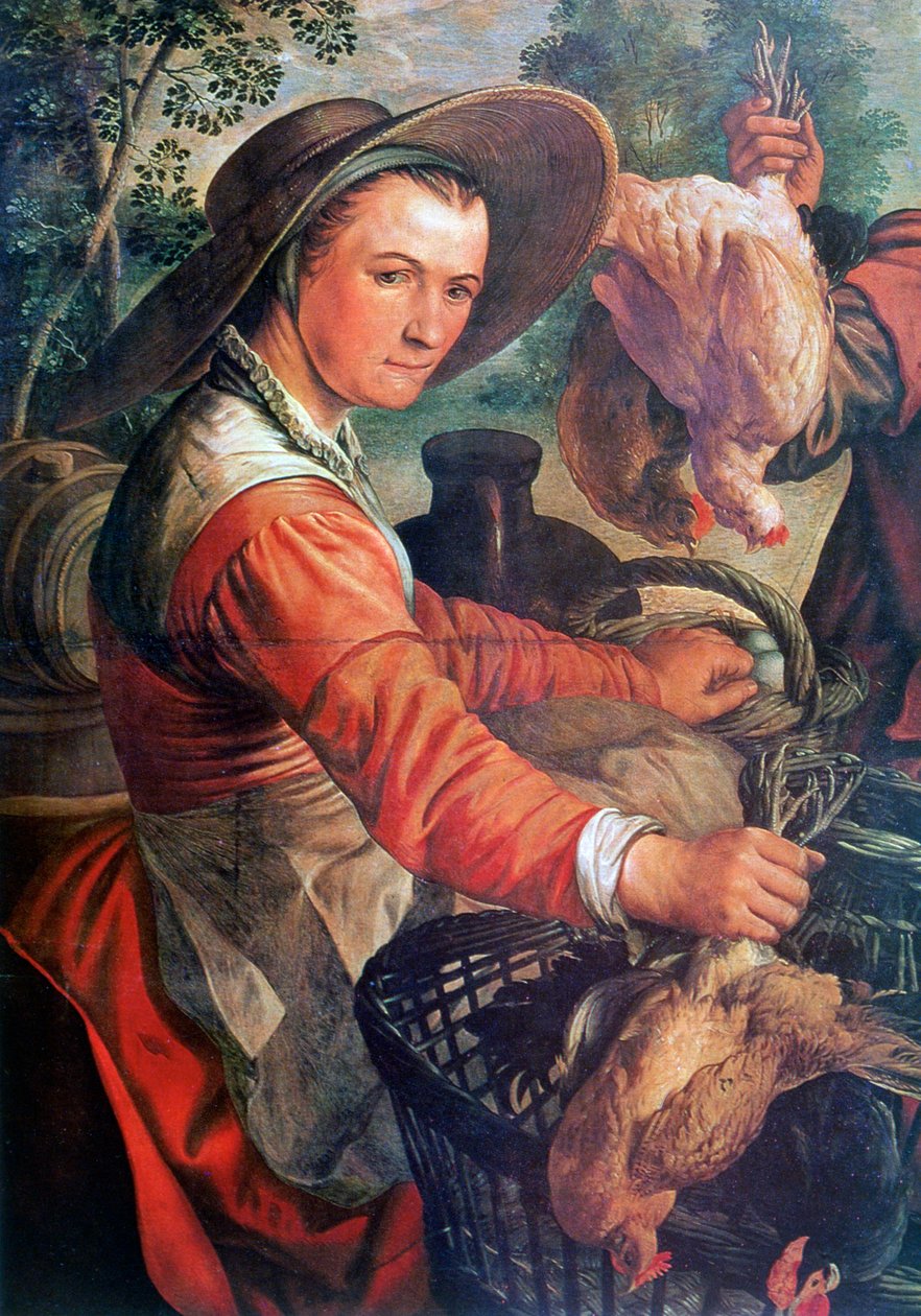 Na trhu, detail, c1550-1537 od Joachim Beuckelaer