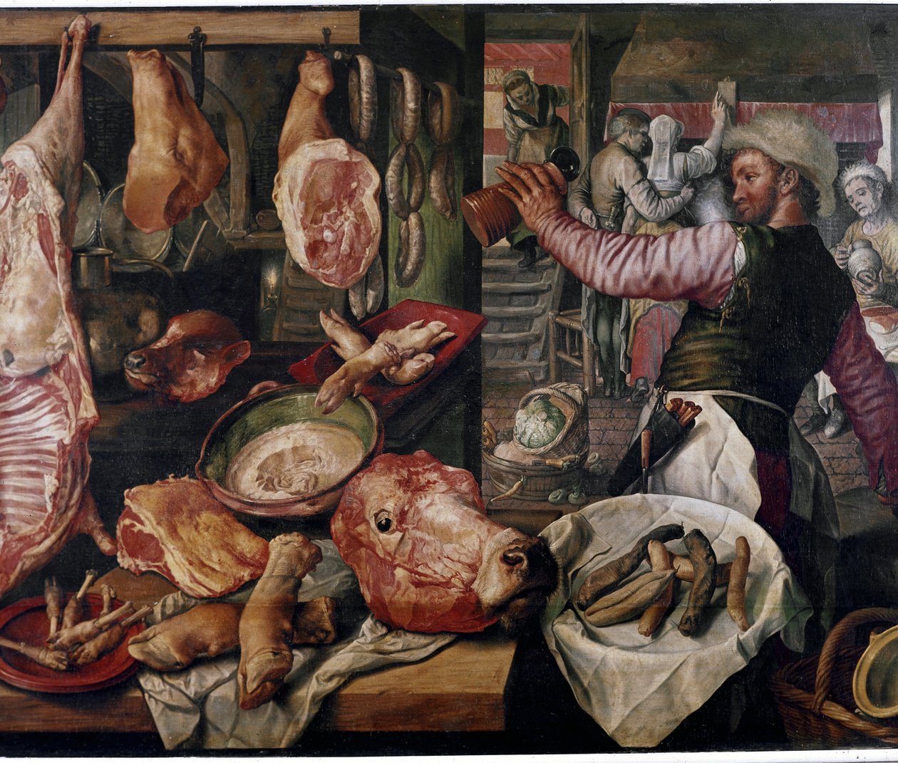 Lihakauppa. (Lihakauppa). Tietty od Joachim Beuckelaer or Bueckelaer